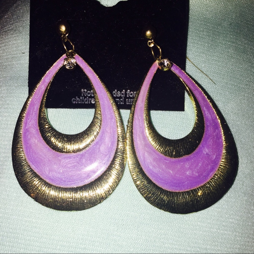 Purple and Gold earrings